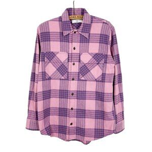 Aritzia Tna Womens XXS  Oversized Shirt Jacket Button-Up Shacket Pink Plaid